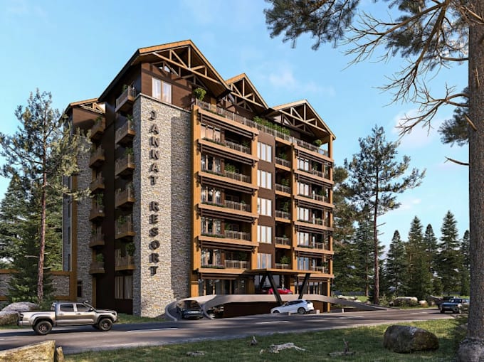 2d drawing, sketchup model, cgi commercial apartment renderings for construction