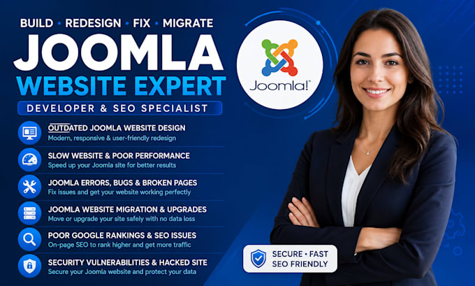 build redesign fix migrate joomla website joomla seo expert developer
