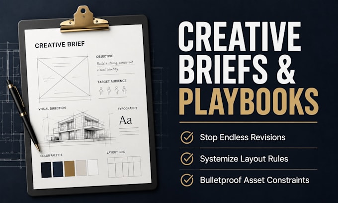 develop an art direction brief and creative design playbook