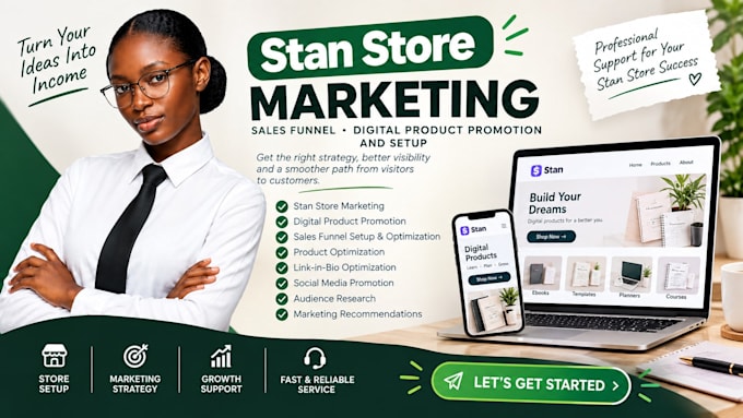 do stan store marketing, sales funnel, digital product promotion and stan store