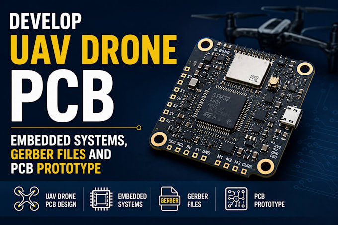 develop uav drone pcb, embedded systems, gerber files and pcb prototype