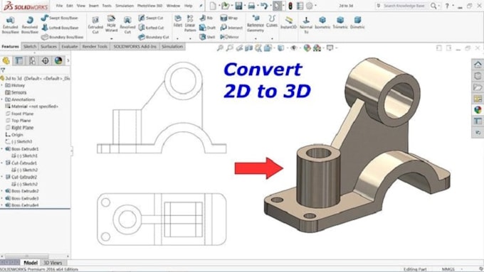 convert sketch to 3d cad model, stl, step files, reverse engineering