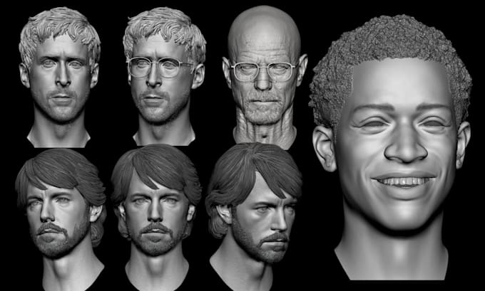 sculpt custom 3d head 3d face 3d statue bust 3d sculpture for 3d printing