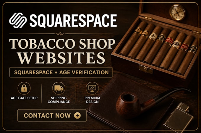 build squarespace tobacco website and pipe accessories