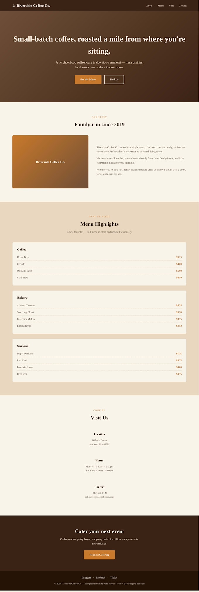 design a professional one page website for your small business