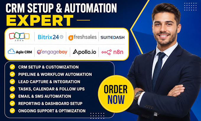 setup zoho crm bitrix24 suitedash freshsales automation agile n8n integration