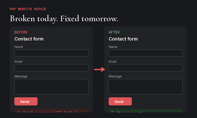 fix bugs and update your PHP website