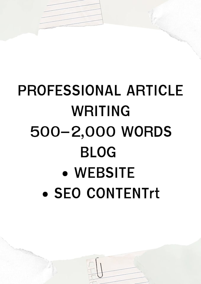 write an article for you