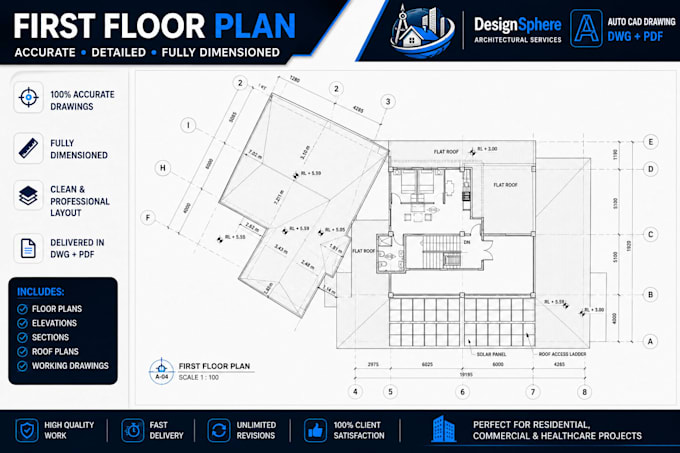 draw professional 2d floor plans in autocad with dimensions