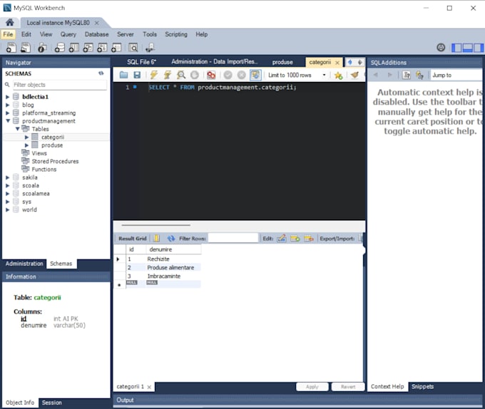 creeate an custom database design and setup