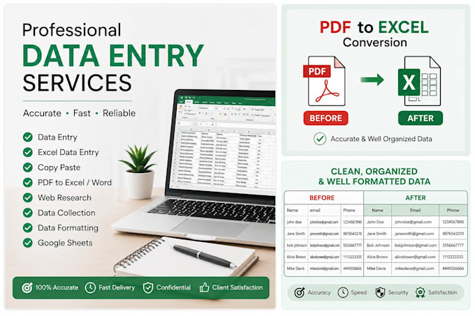 clean ,merge, format , spilt, excel data in short duration