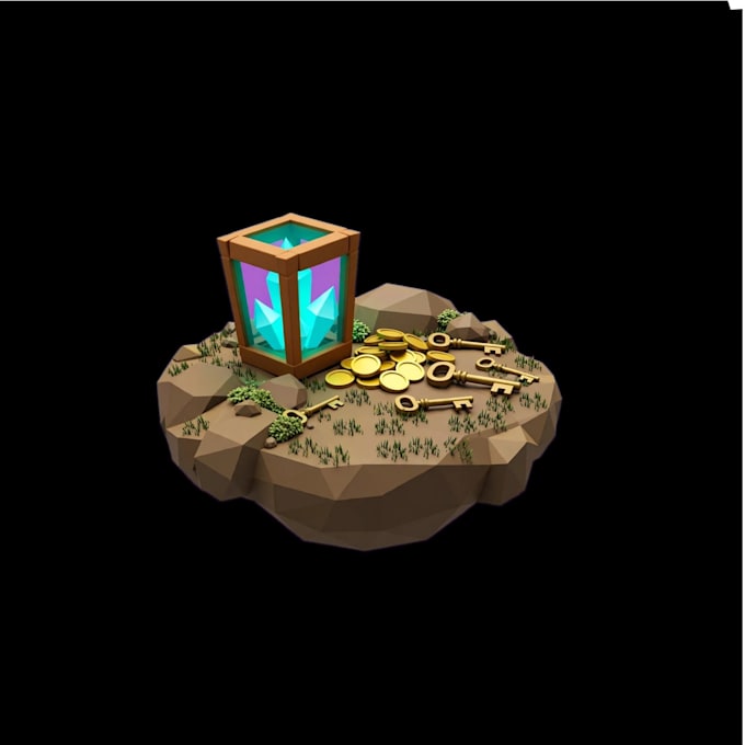 model optimized low poly 3d game assets and props