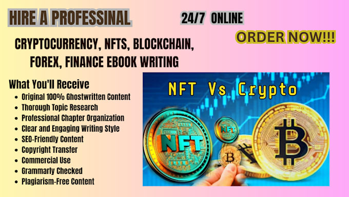 ghostwrite ebook and courses on cryptocurrency, nfts, blockchain, forex, finance