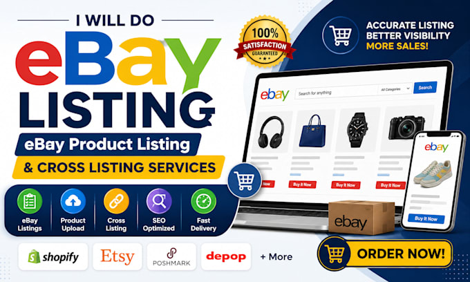 do ebay listing, ebay product listing and cross listing services