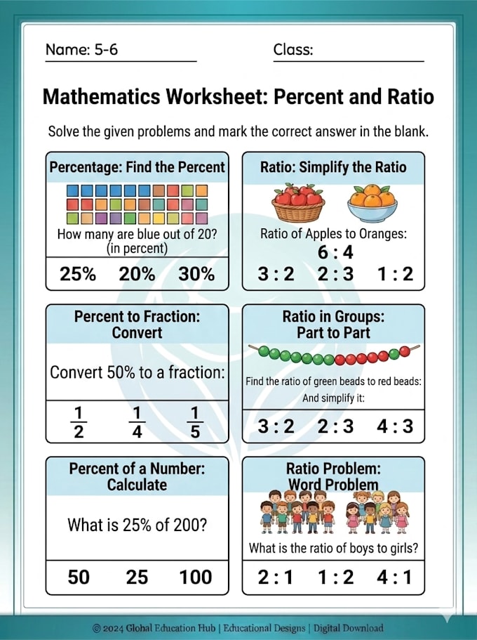 mathematics worksheets for elementary level