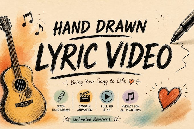 create amazing animated hand drawn lyric video