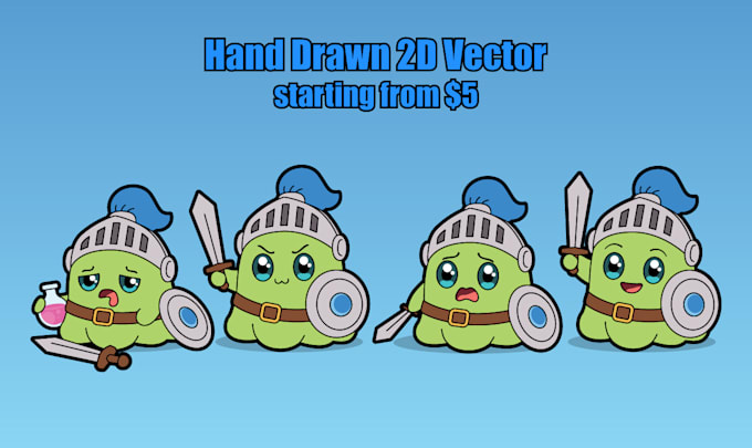 draw simple cute 2d vector cartoon with multiple emotions