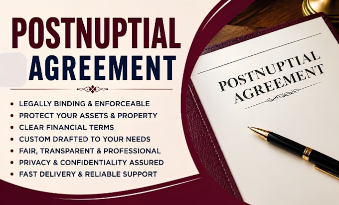 draft postnuptial postnup agreement marriage agreement assets protection