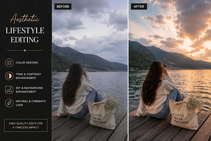 do aesthetic photo editing and logo designing