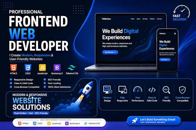 develop a professional front end website for your business