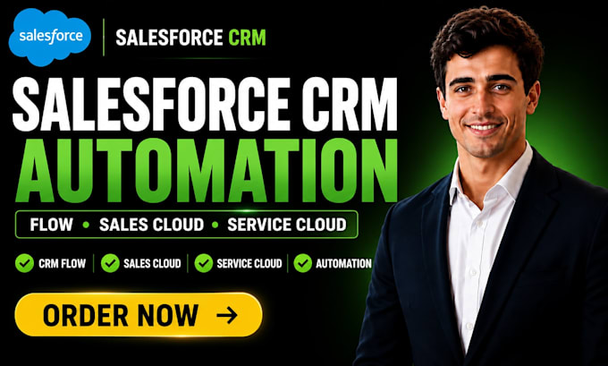 setup salesforce crm flow sales cloud serivce cloud automation