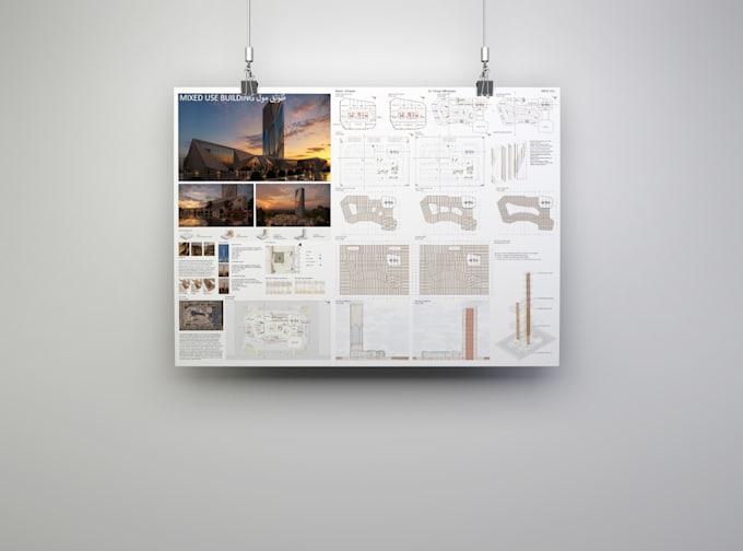 create a professional architectural poster using photoshop
