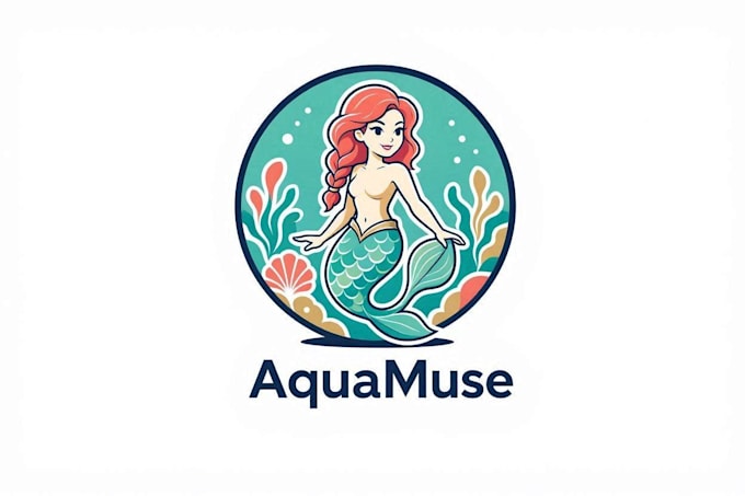 do mermaid mascot logo design with unlimited revision