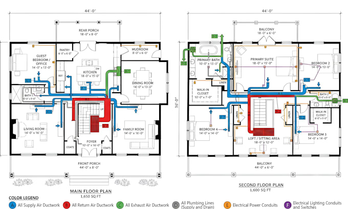 do 2d construction architectural floor plan hvac mep permit drawing residential