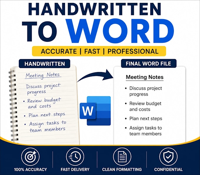 do handwritten to word conversion