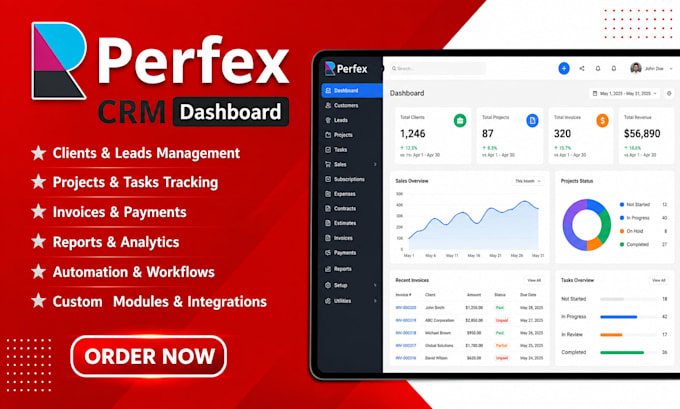 customize perfex CRM, develop modules, fix bugs and automate