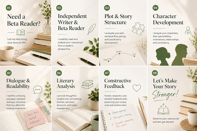 be your beta reader with knowledge os development editing
