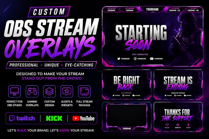 create custom obs stream overlays for your channel