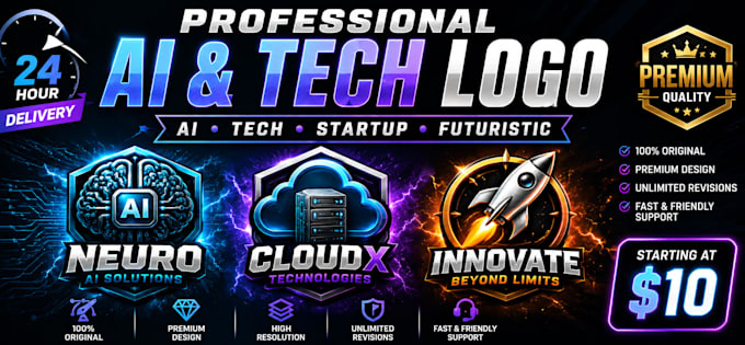 design ai ,tech and startup logo for your business