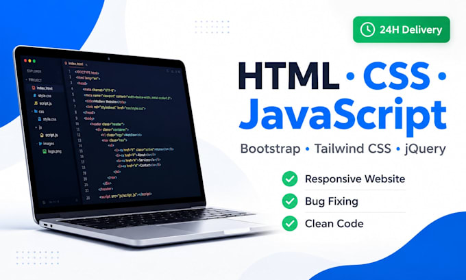 build rebuild debug custom responsive website, HTML CSS js bootstrap