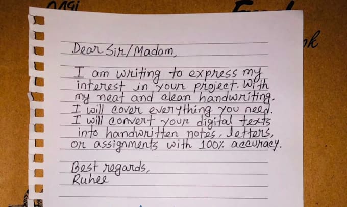 write neat and professional handwritten letters