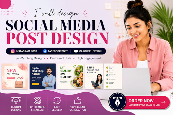 design social media post, instagram post, faceboook post, carousel design