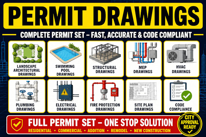 swimming pool permit drawings engineering plans, load calculations city permit