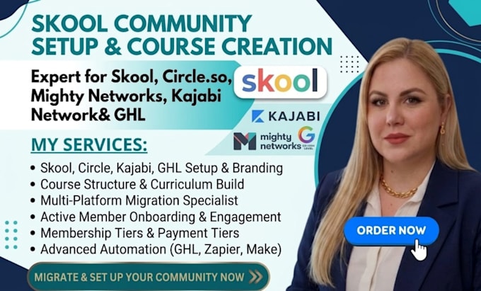 setup skool community circle so kajabi ghl course creation