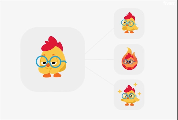 create character mascot rive, lottie animations web and app