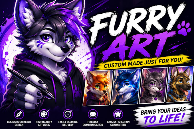 draw a digital silly fursona doodle commission