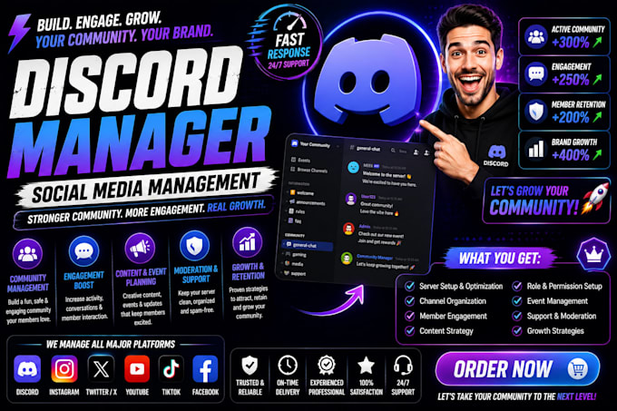 be your professional discord server manager and moderator