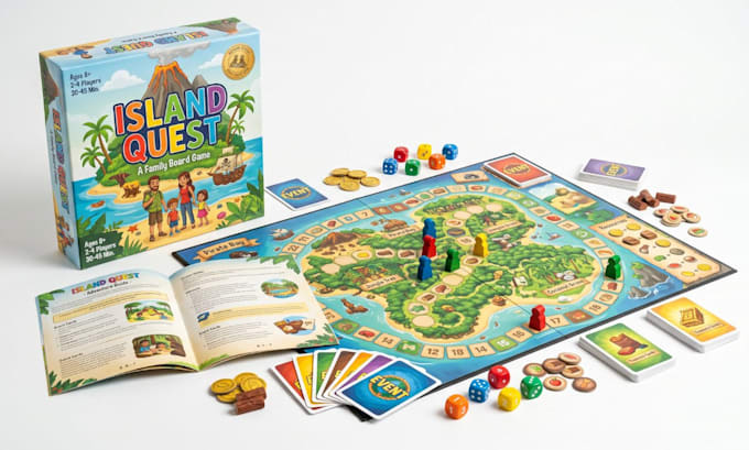 design a custom board game, card game, tabletop game and game assets