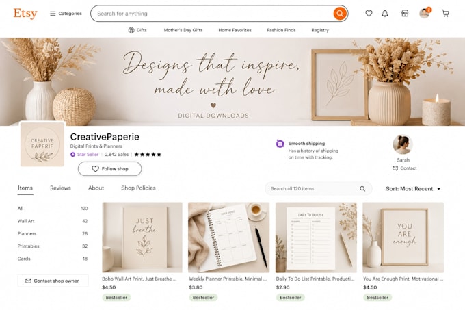 create and optimize your etsy store for more sales