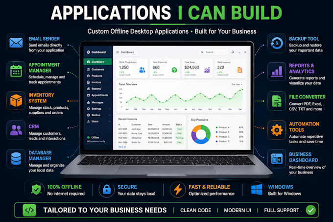 develop custom offline desktop apps with local database