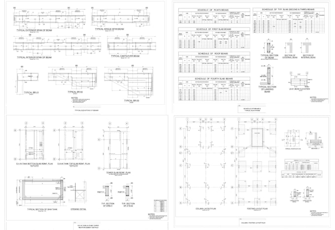 draw structural engineering drawing, foundation, framing and reinforcement plans