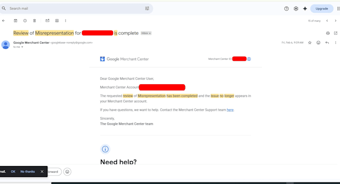 fix google merchant center misrepresentation