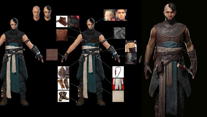 create aaa realistic 3d game character and unreal engine metahuman character
