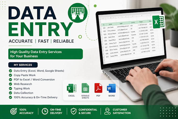 data entry logo desning video eadting