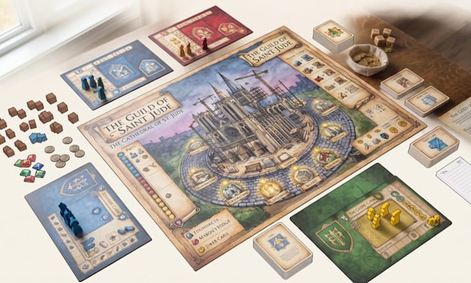 design your board game, cards and rulebook from scratch