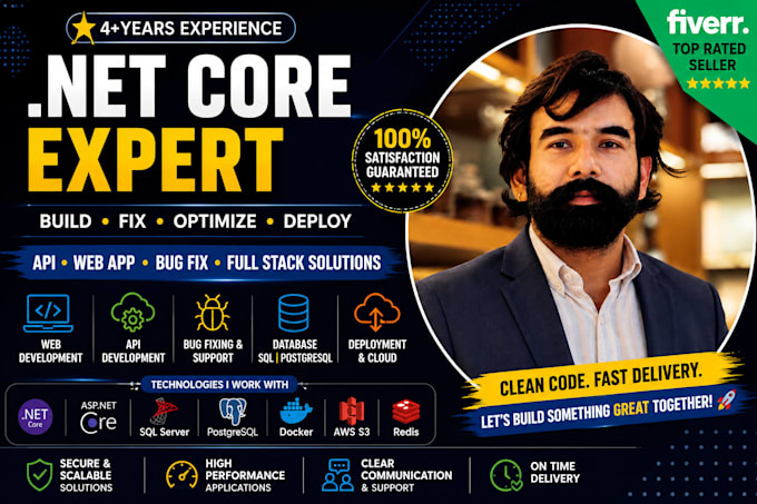 develop fix and optimize dotnet core apis web apps and full stack solutions
